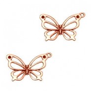 Metal charm Butterfly 23x18mm Rose gold